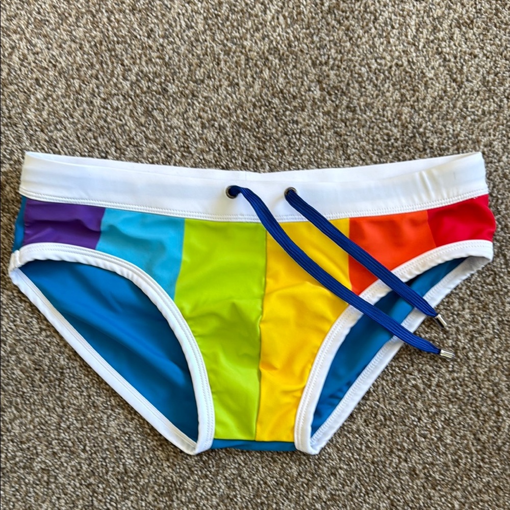COPY - Colorful Striped Swim Trunks size Medium